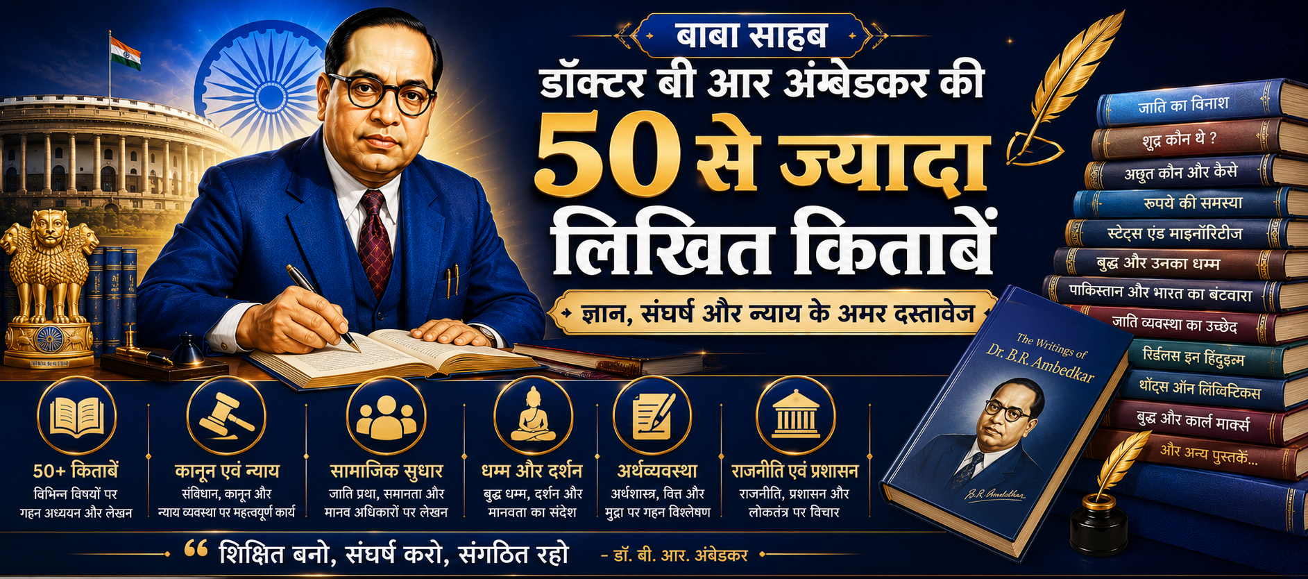 बाबासाहेब डॉ. बी. आर. आंबेडकर की 50 से अधिक लिखित किताबों